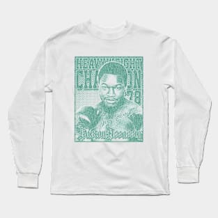 Larry Holmes Distressed Look Retro Green Long Sleeve T-Shirt